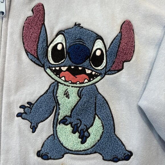 Light Blue Stitch Zip Up Hoodie - Picture 3 of 7